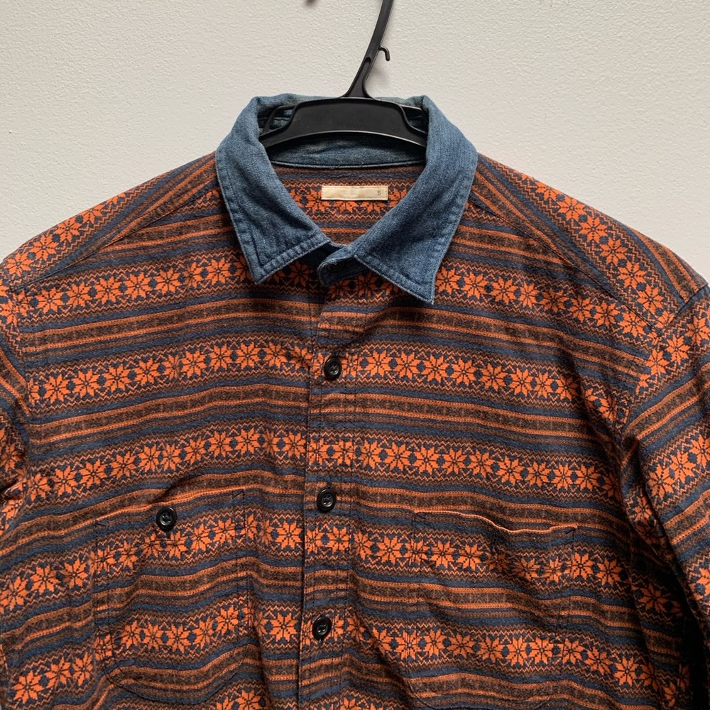 Rare Japanese Men’s shirt. Denim + Cotton. Size S